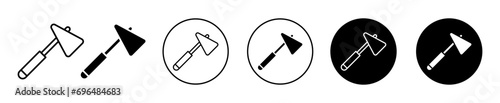 reflex hammer icon. medical instrument used by practitioners to test deep tendon reflexes of hand feet body diagnosis by physician or neurologist equipment or tool symbol  set vector. reflex tool set