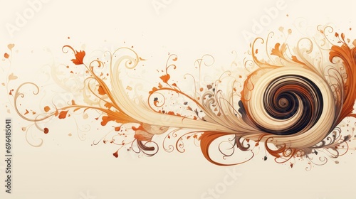 ivory floral background in swirls and flourishesstyle art with space for you text and graphics