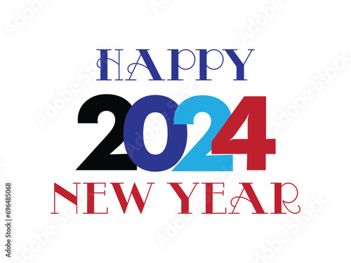 happy new year 2024 letter logo vector template