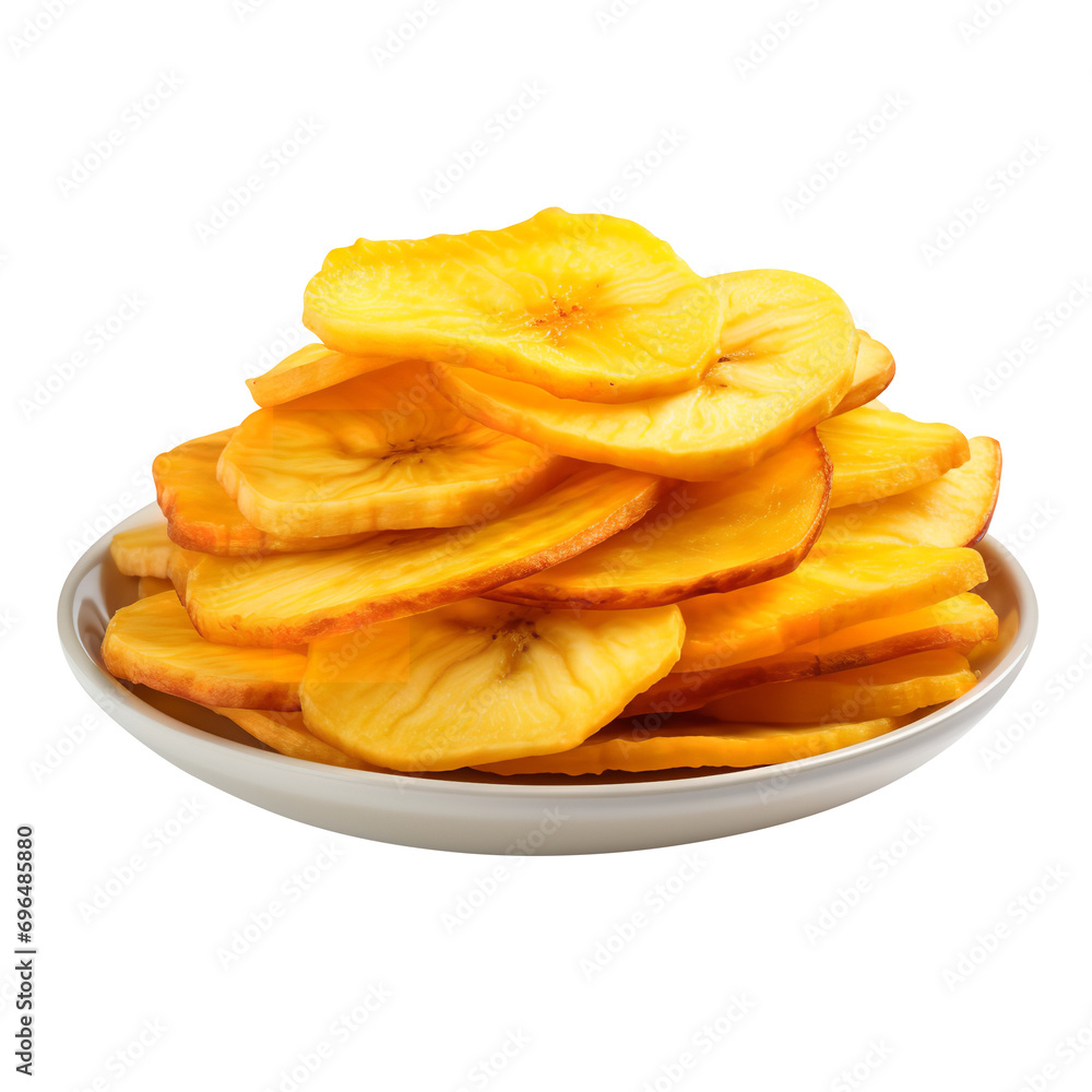 Natural and fresh Banana chips isolated on transparent background
Natural and fresh Banana chips isolated on transparent background