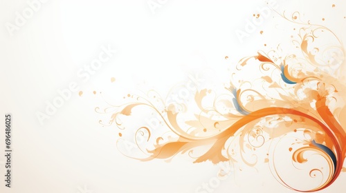 abstract floral white background illustration in swirls and flourishes style with space for your text and graphics