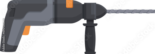 Industry electric hammer icon cartoon vector. Work house. Steel machine