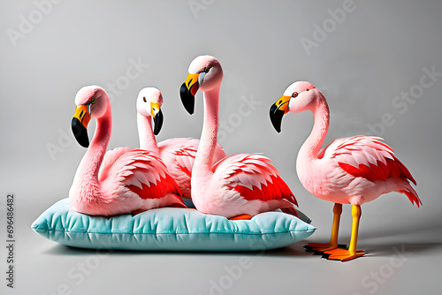 cutout set of stuffed animal flamingo toys. pink flamingo.   Children s soft toy animals