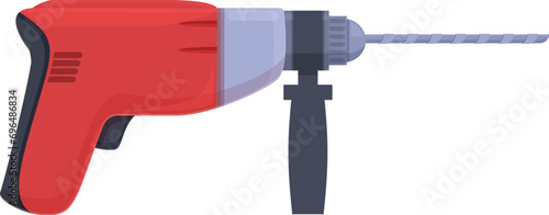 Electric hammer equipment icon cartoon vector. Machine tool. Power steel home