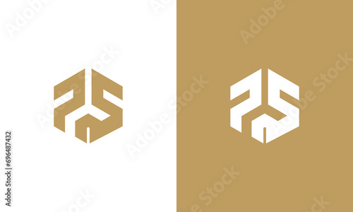 letter ps monogram logo design vector