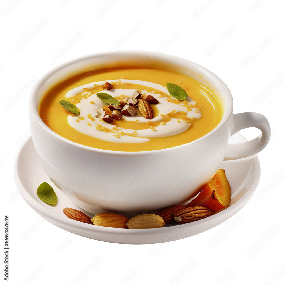 So Yummy Pumpkin Creme Soup isolated on transparent background
So Yummy Pumpkin Creme Soup isolated on transparent background