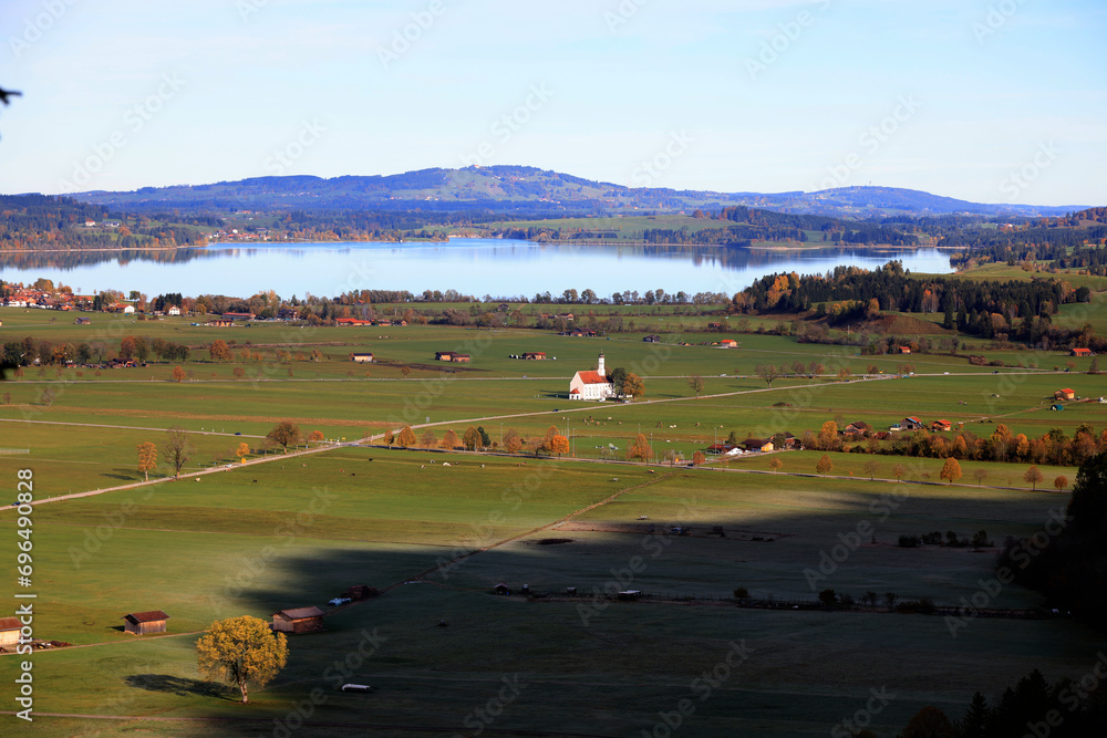 Obraz premium View of the Bavarian countryside in autumn