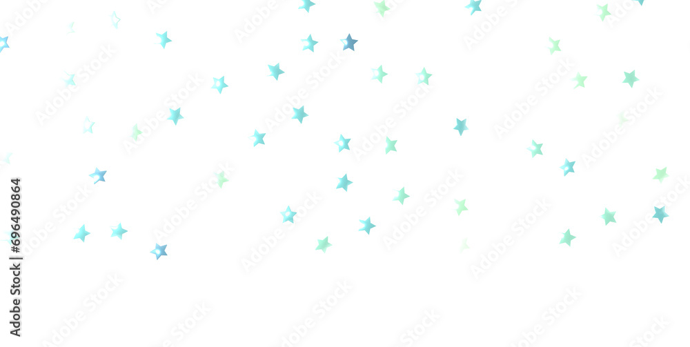 Holiday backdrop made of blue stars and sparkles on white wooden background. New Year concept.