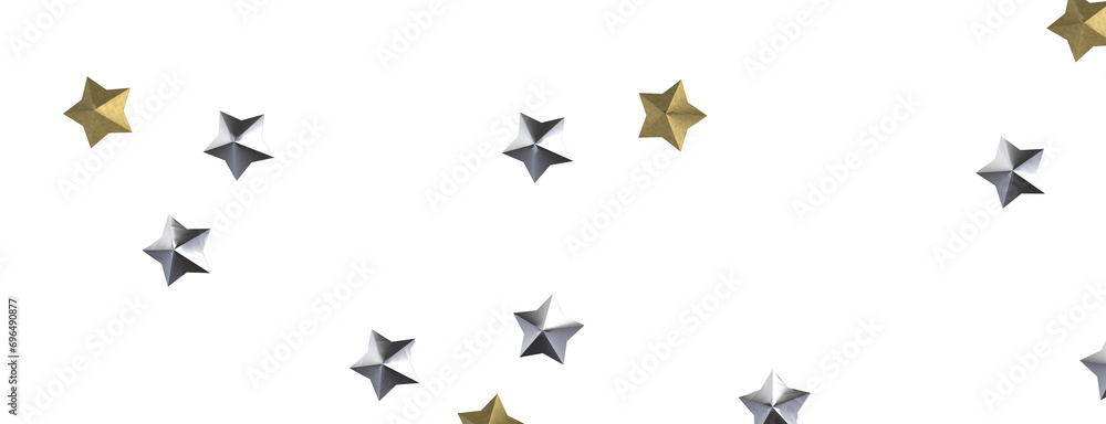Cosmic Overture: Step Into the Allure of a 3D Gold Stars Rainfall