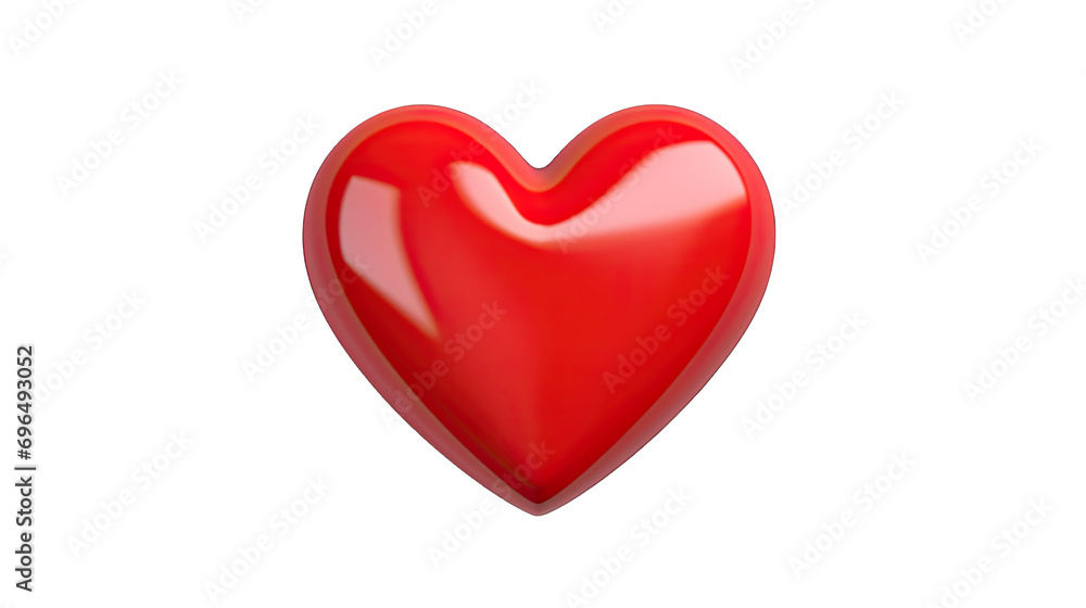 Big Red Heart Isolated On Transparent Background. Realistic Romantic Element. For Wedding, Anniversary, Birthday, Valentine's Day,