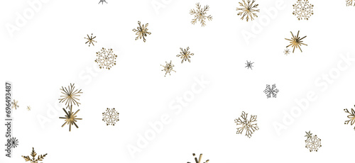 Festive Snow Drift  Captivating 3D Illustration of Descending Christmas Snowflakes