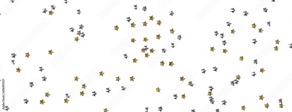 Fototapeta premium Radiant Showers: Immerse Yourself in a Spellbinding 3D Gold Stars Downpour