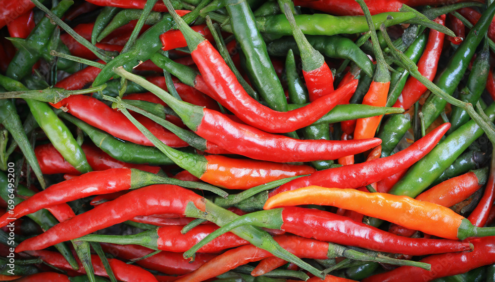 Hot chili peppers background 