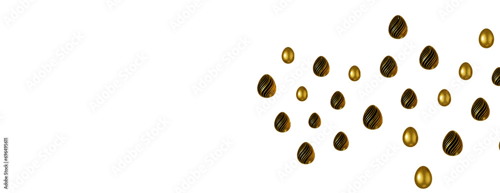 golden easter eggs; 3d rendered illustration golden easter eggs; 3d rendered illustration