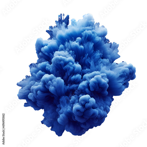 A stunning piece of blue smoke on a transparent background