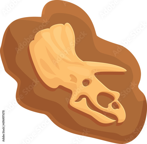 Terrain dinosaur fossil icon cartoon vector. Layer mud soil. Biology museum