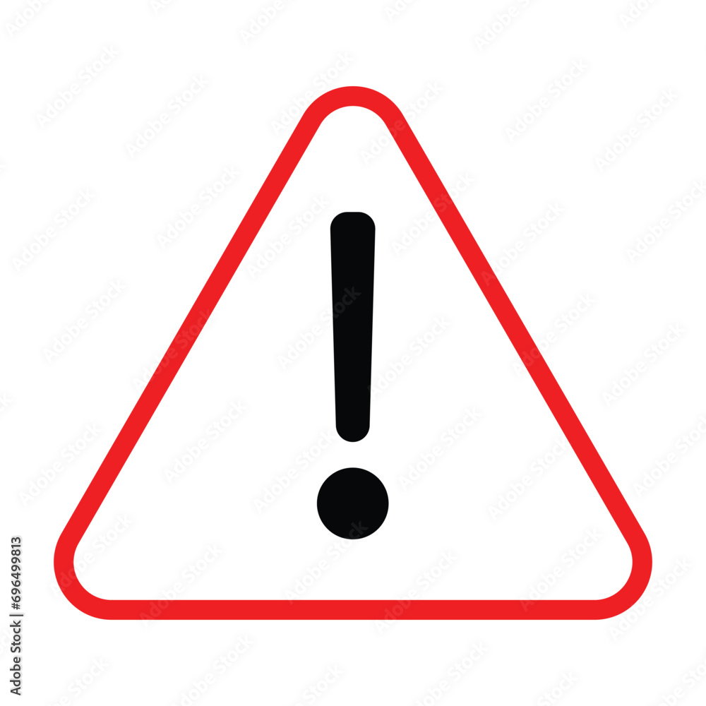 Warning sign with exclamation mark symbol, vector illustration. Warning sign with exclamation mark symbol, vector illustration.