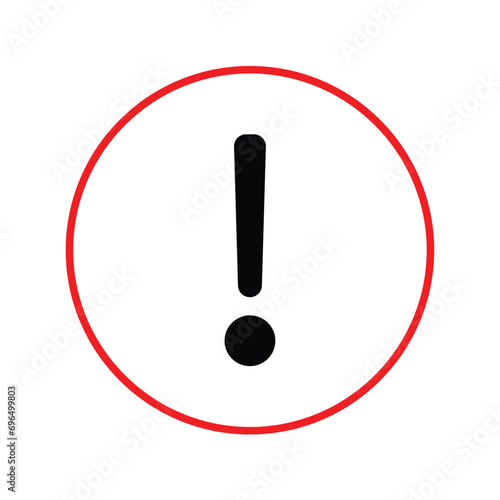 Warning sign with exclamation mark symbol, vector illustration.