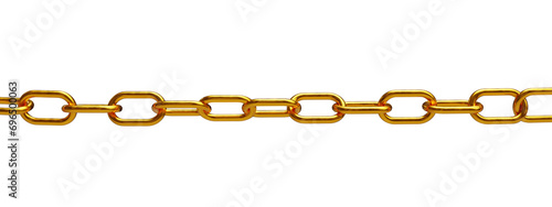 thick gold link chain on transparent background photo