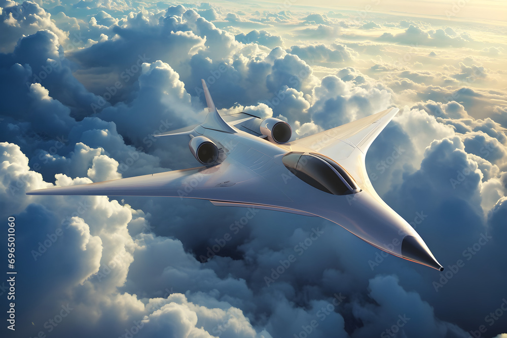 futuristic hypersonic airplane concept - obrazy, fototapety, plakaty 
