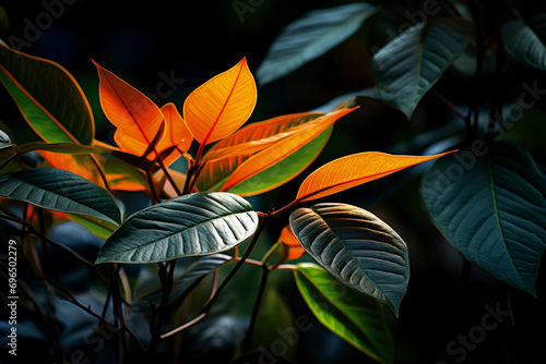Generative AI Background illustration of green leaves © Eduardo Lopez