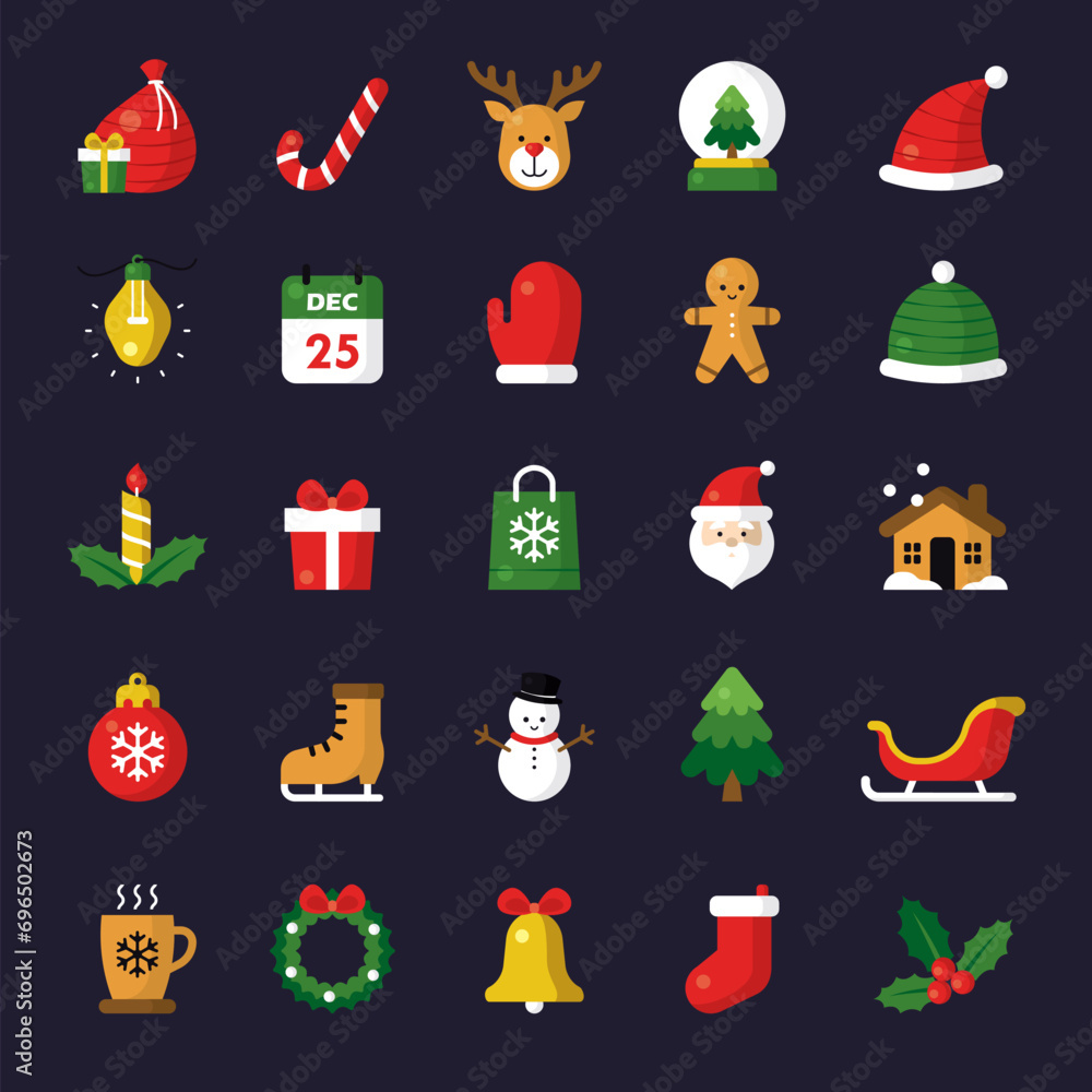 christmas icons set christmas icons set