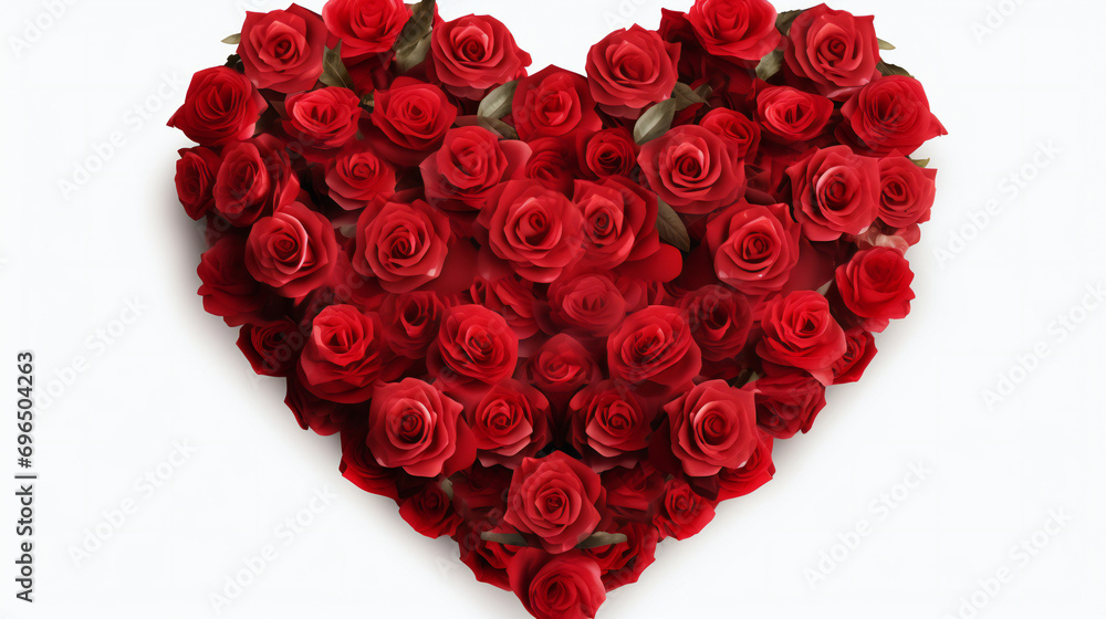 Valentine's Day heart made of red roses isolated on a transparent background Valentine's Day heart made of red roses isolated on a transparent background