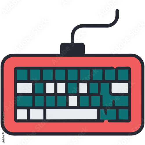 A gaming keyboard vektor icon illustation