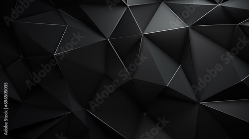 Abstract polygonal space low poly dark background with connecting dots and lines. photo