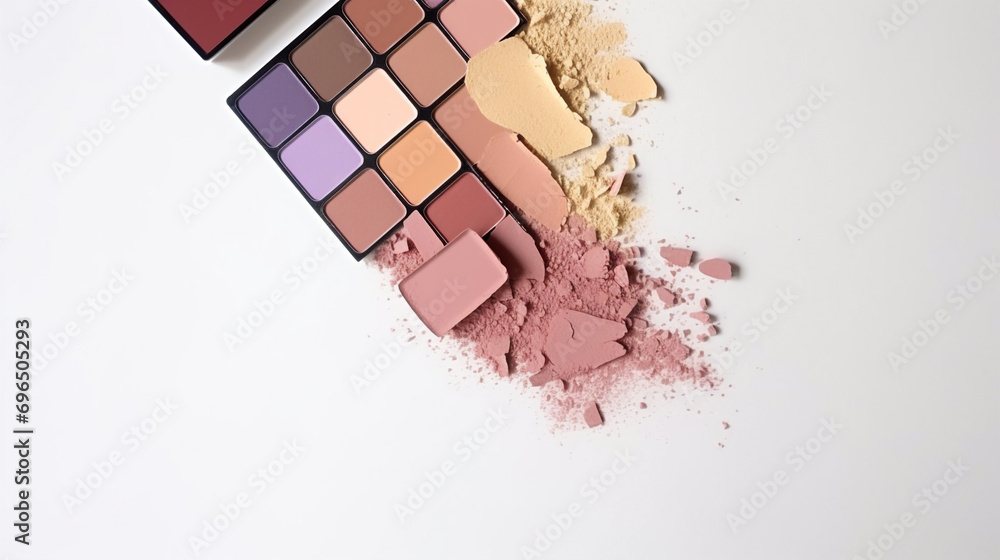 Broken eye shadow on a light background Broken eye shadow on a light background