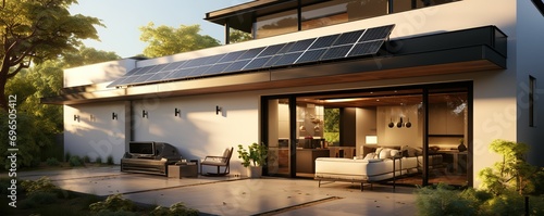 beautiful house with solar setup