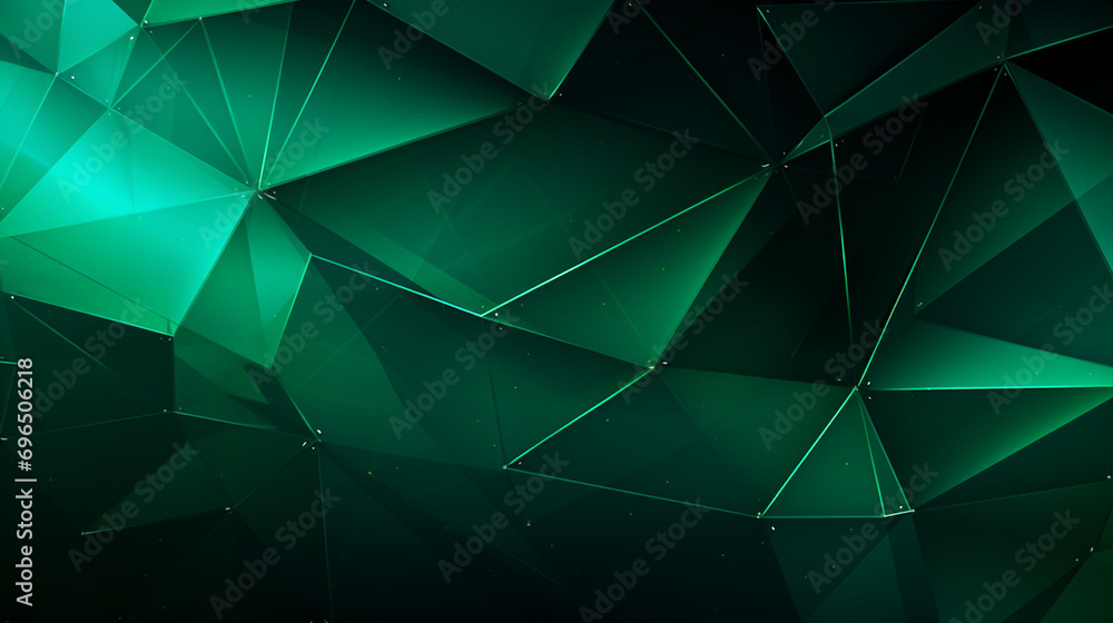 Abstract crystal background in light green colors with refracting of light and highlights on the facets - obrazy, fototapety, plakaty 