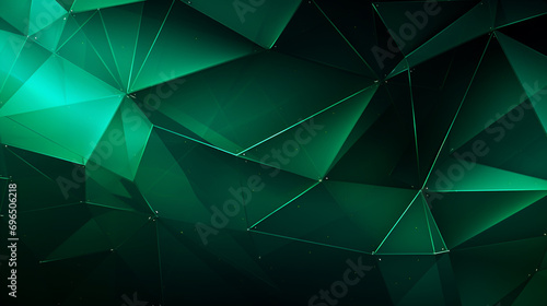 Abstract crystal background in light green colors with refracting of light and highlights on the facets