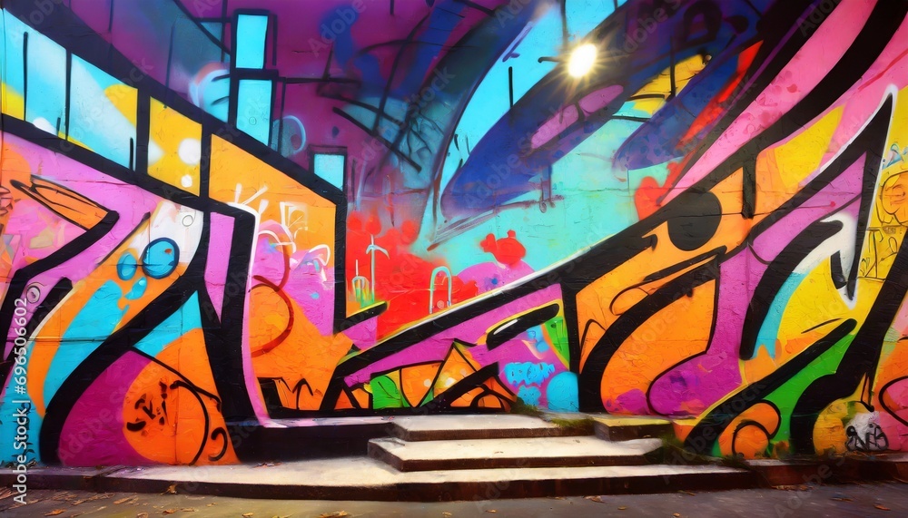 Naklejka premium abstract street art grafitti background genertive ai