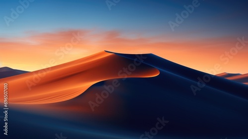 A desert with a sunset in the background.