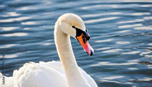 Close-up photo of white swan