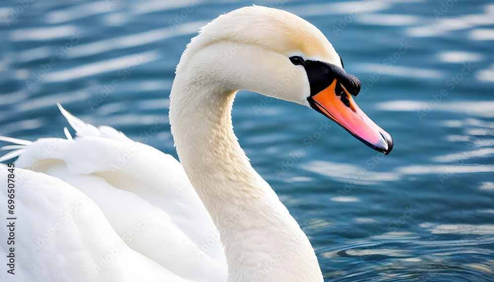 Naklejka premium Close-up photo of white swan
