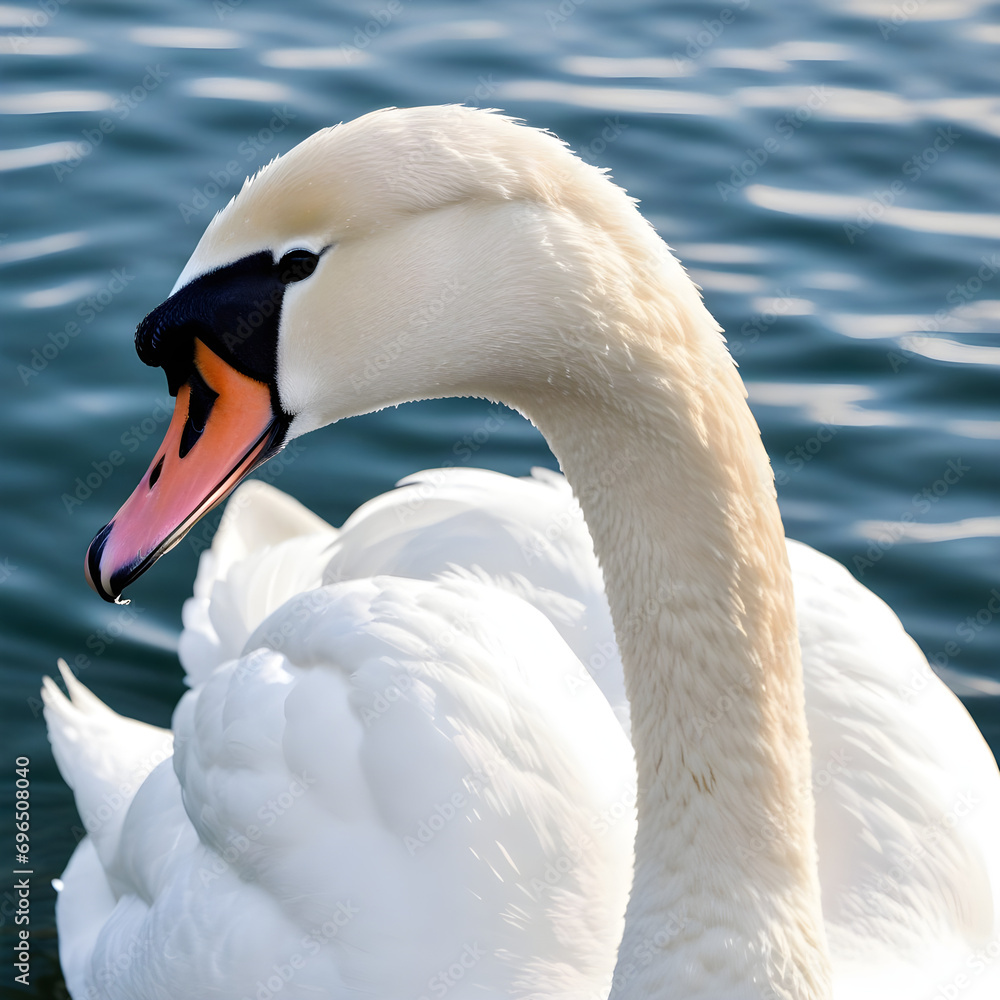 Obraz premium Close-up photo of white swan