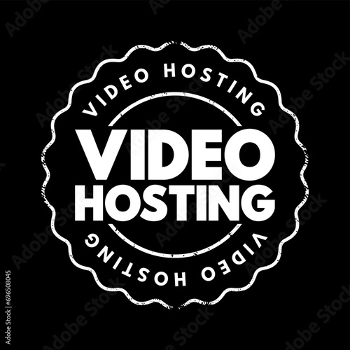 Video Hosting text stamp, concept background