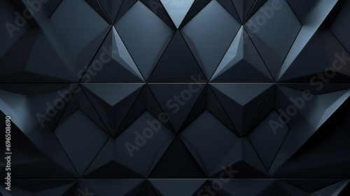 Futuristic, High Tech, dark background, with a triangular block structure. Wall texture with a 3D triangle tile pattern