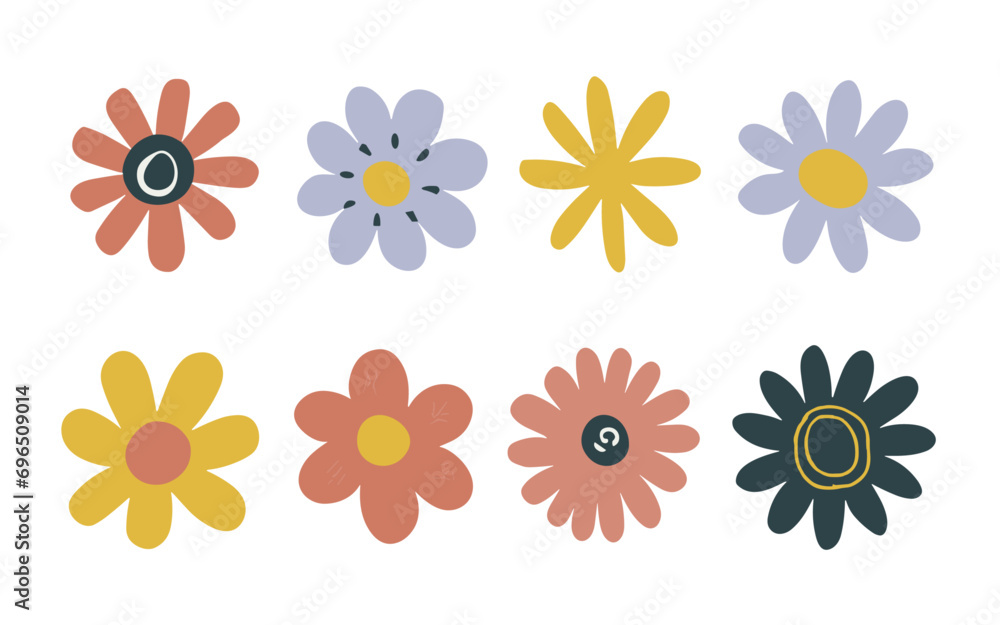 Abstract flowers vector clipart. Spring illustration. Abstract flowers vector clipart. Spring illustration.