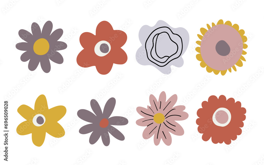 Abstract flowers vector clipart. Spring illustration. Abstract flowers vector clipart. Spring illustration.