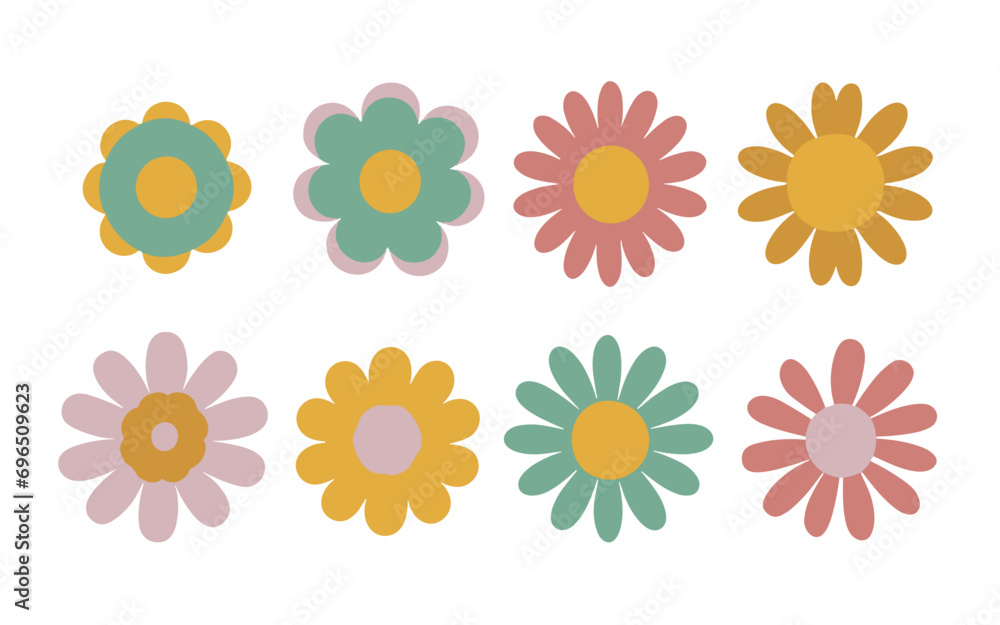 Abstract flowers vector clipart. Spring illustration. Abstract flowers vector clipart. Spring illustration.
