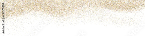 Gold dust glitter overlay background. Sparkling golden falling confetti border. Sequin dust frame wallpaper for wedding or christmas banner. Vector illustration. photo