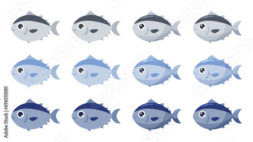 かわいいマグロのイラスト素材セット