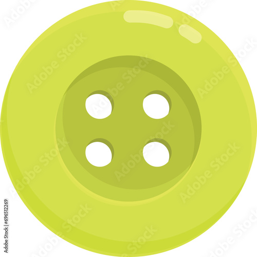 Round button icon cartoon vector. Tailor hole. Dress textile fabric