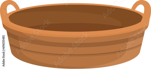 Basin clothes icon cartoon vector. Laundry basket. Basin textile rattan