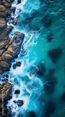 coral reef in the ocean, waves on the rocks, waves in sea