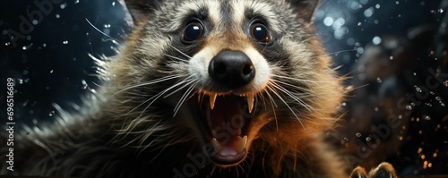 Angry raccoon photo