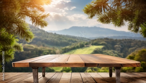 empty beautiful wood table